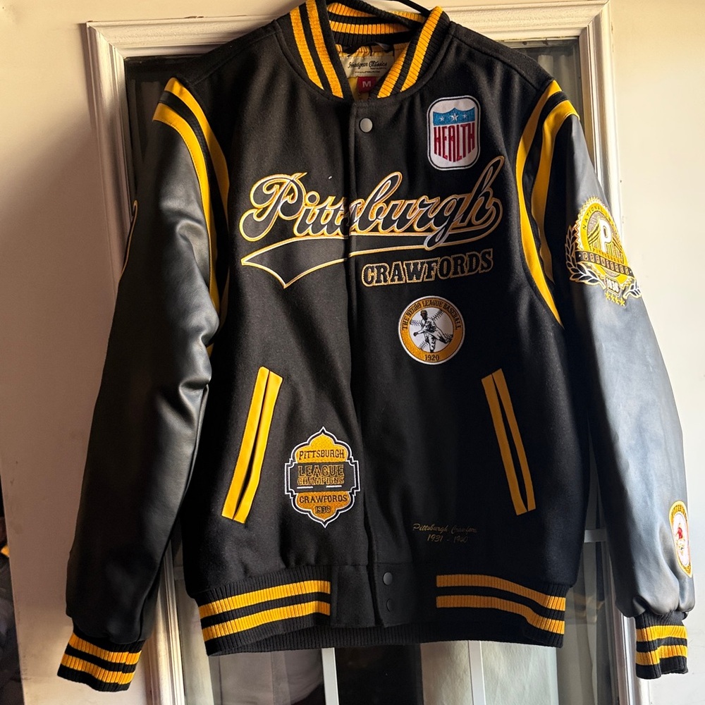 Pittsburgh Crawford Black and Yellow Varsity Jacket